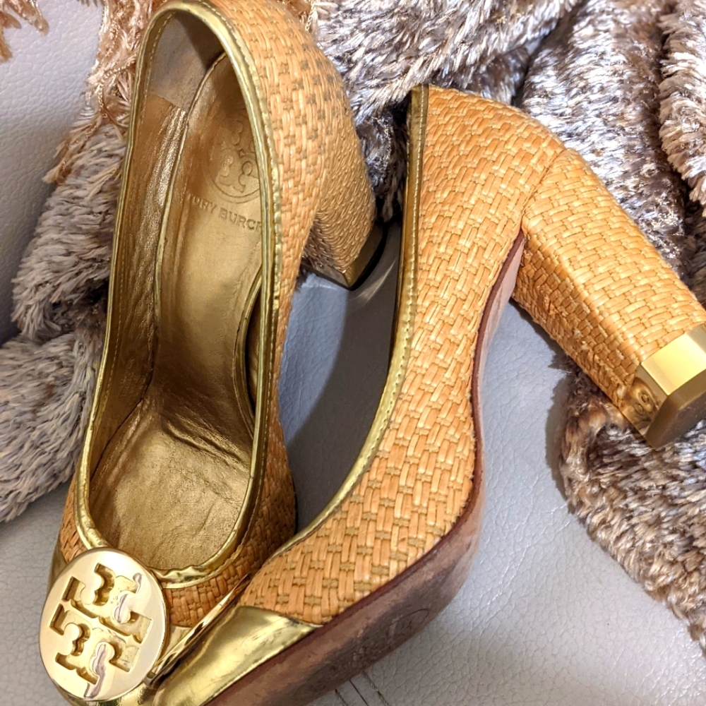 Tory Burch Sally Raffia Straw Heel